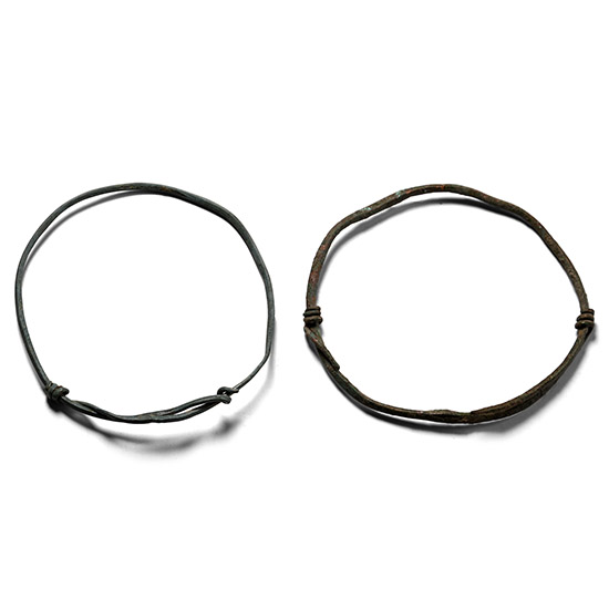 Celtic Bronze Adjustable Type Bracelet Pair