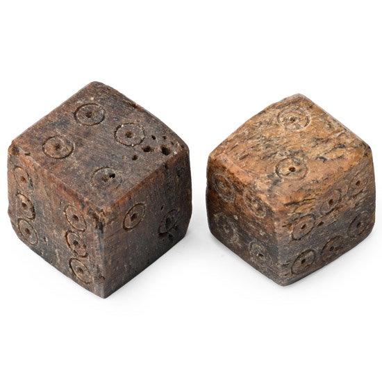 Roman Bone Gaming Dice Pair