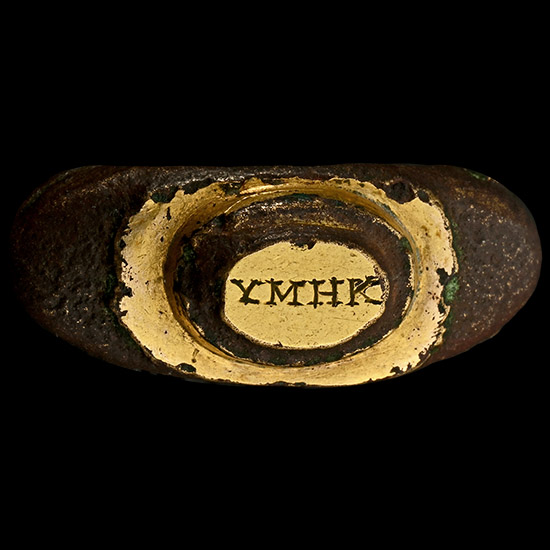 Roman Gilt Bronze Ring with Inscription