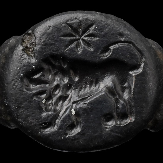 Greek Bronze Ring with Lion