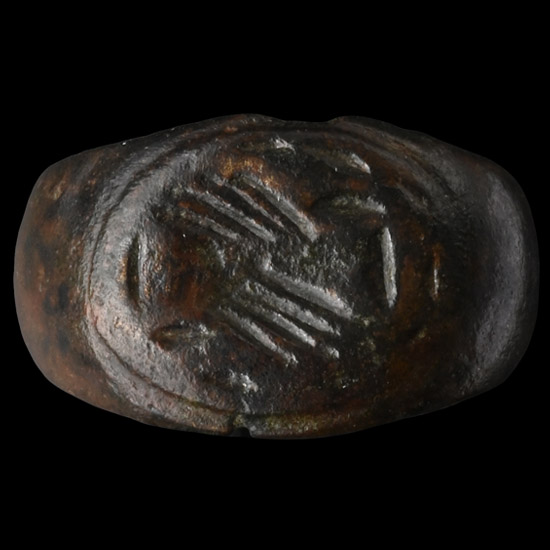 Roman Bronze Betrothal Ring with Clasped Hands