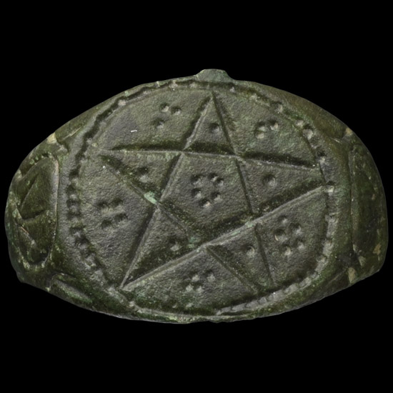 Medieval Bronze Ring with Pentagram