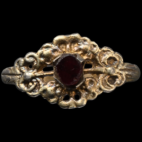 Tudor Period Silver-Gilt Ring with Gemstone