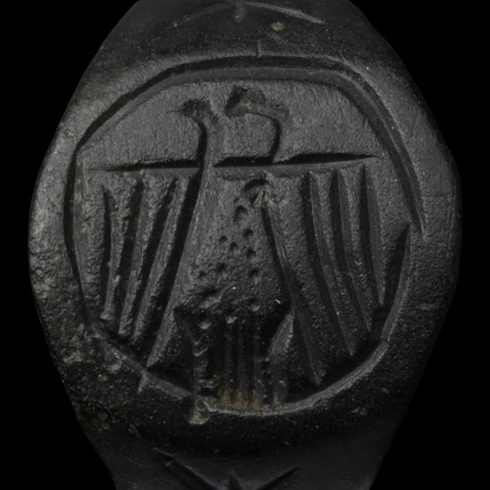 Byzantine Bronze Ring with Eagle with Spead Wings