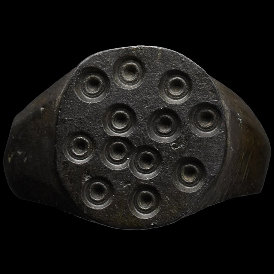 Medieval Bronze Ring with Ring-and-Dot Motif