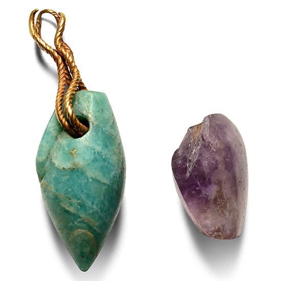 Western Asiatic Turquoise and Amethyst Bead Group