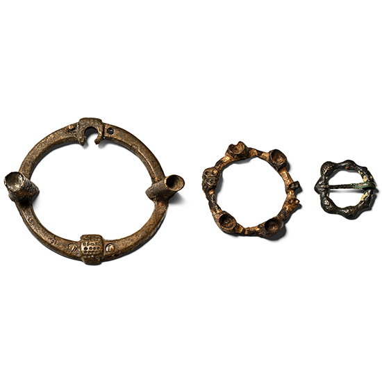 Medieval Bronze Ring Brooch Group