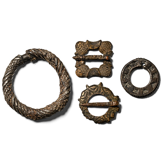Medieval Bronze Ring Brooch Group