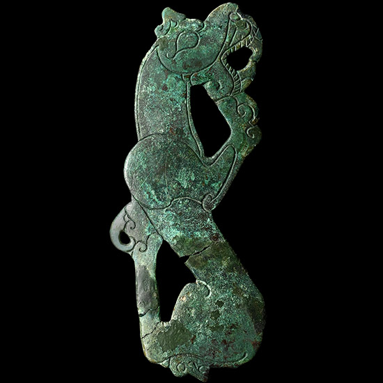 Large Scythian Bronze Contorted Beast Mount