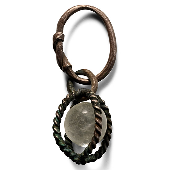 Viking Age Silver Pendant with Rock Crystal Sphere