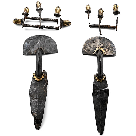 Gothic Silver-Gilt Fragmentary Brooch Pair