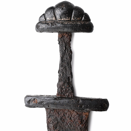 Scandinavian Viking Iron Sword with Silver Inlaid Hilt