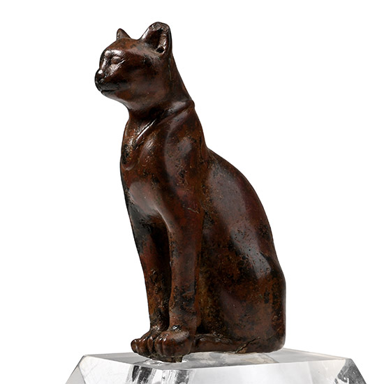 The Fitzgerald Egyptian Bronze Statue of the Seated Cat Goddess Bastet