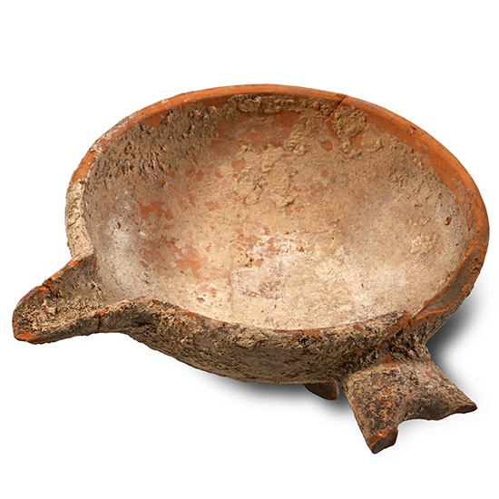 Western Asiatic Terracotta Tripod Footed Pouring Dish
