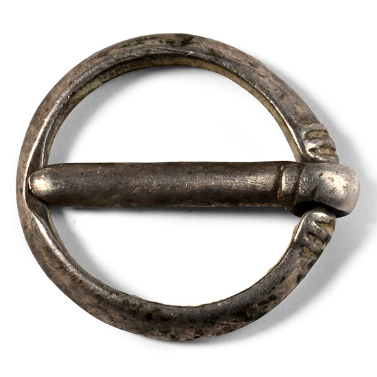 Medieval Silver Annular Brooch with Pin