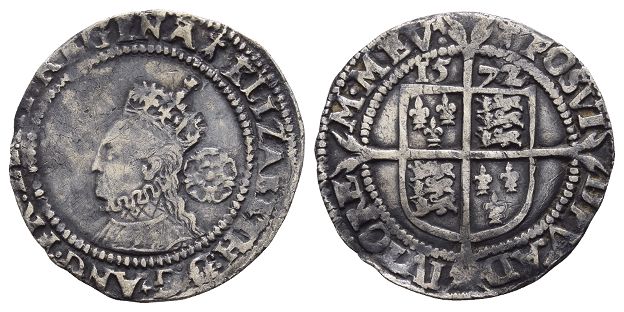 England. Tudor, Elizabeth I AR Sixpence.