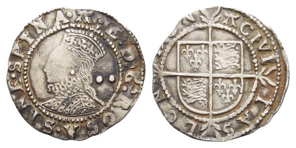 England. Tudor, Elizabeth I AR Halfgroat.