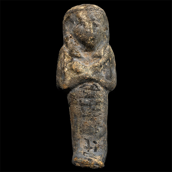 Egyptian Grey-Blue Faience Shabti for a Songstress of Amun