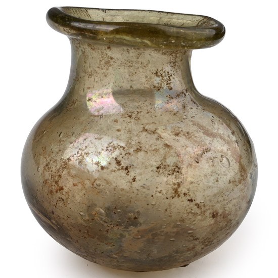 Roman Pale Green Glass Perfume Jar