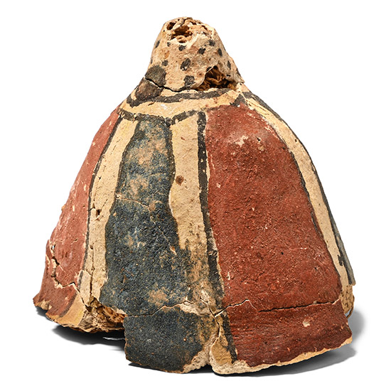 Egyptian Bell-Shaped Cartonnage Element from a Mummy Case