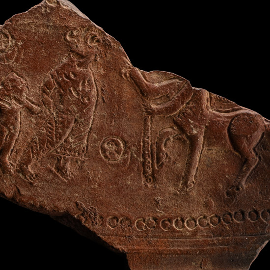 Roman Redware Vessel Sherd with Centaur Scene