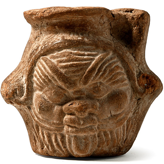 Egyptian Terracotta Bes Vessel