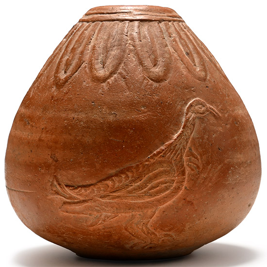 Egyptian Terracotta Pot with Bird