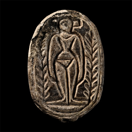 Egyptian Steatite Scarab with Nude Figure