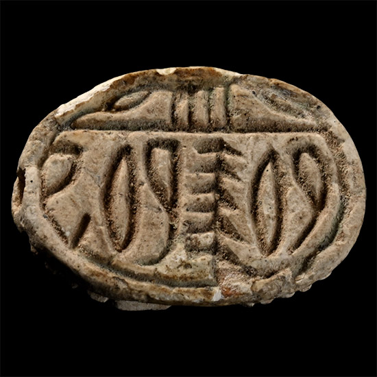 Egyptian Steatite Scarab with Hieroglyphs
