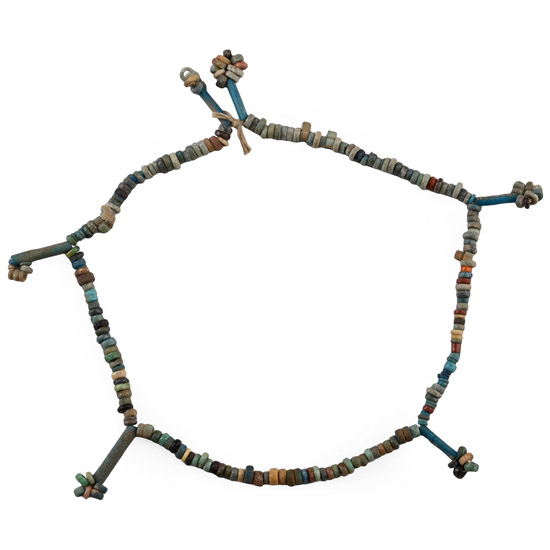 Egyptian Faience Mummy Bead Bracelet with Drops