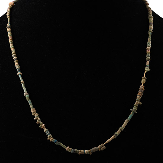 Egyptian Faience Mummy Bead Necklace String