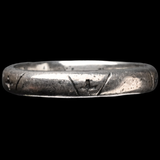 Post Medieval Silver Ring with Five Crosses