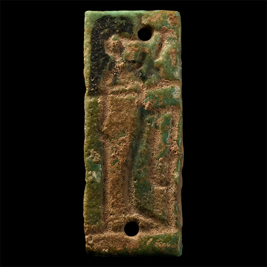 Egyptian Faience Amuletic Imsety Son of Horus Plaque