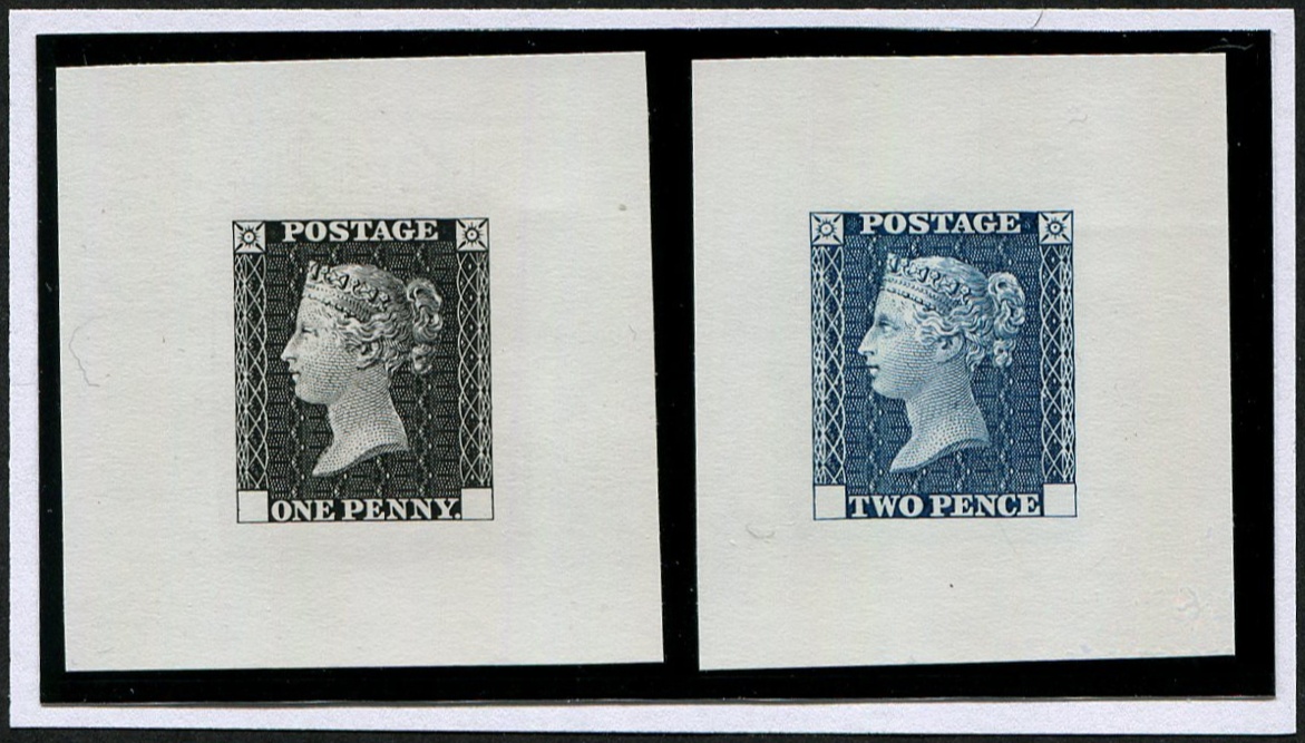 1d & 2d IMPERF REPRODUCTIONS ENGRAVED PROOFS
