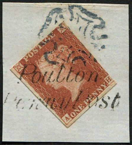 1d Pl.29 AH Blue MX & POULTON PENNY POST