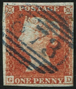 1d Pl.96 GD BLUE NUMERAL 873 (Weymouth)