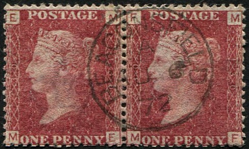 1d SG 43, Pl.130 PAIR, SINGLE CDS