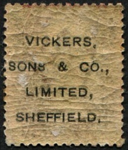 1d SG 43, Pl.147 VICKERS & SONS UNDERPRINT