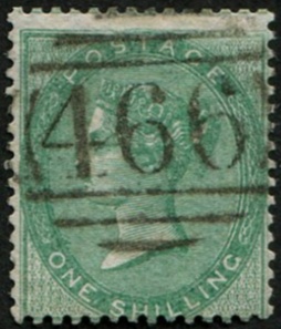 1/- SG 71 DEEP-GREEN VFU, Light Upright 466