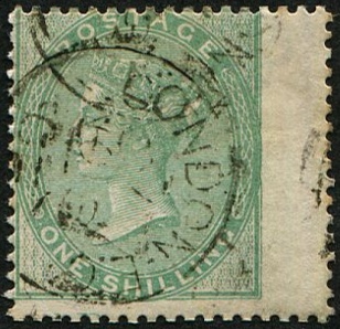 1/- SG 73b Variety, on THICK PAPER FU