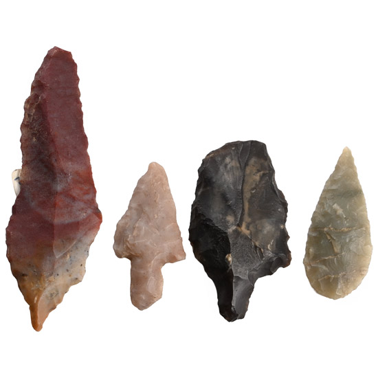 El Golea Algeria Stone Age Knapped Arrowhead Group