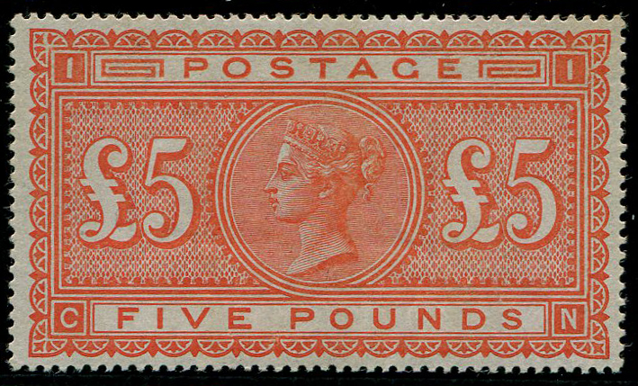 £5 ORANGE SG 137 MINT, Brilliant Extra Fresh