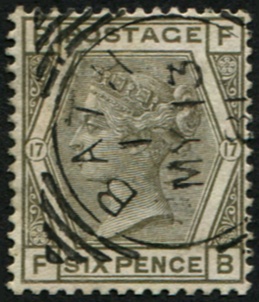 6d SG 161 Pl. 17  DEEP SHADE VFU