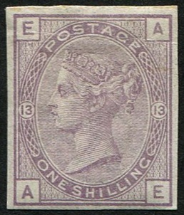 1/- PURPLE (UNISSUED) Pl.13 AE IMPRIMATUR