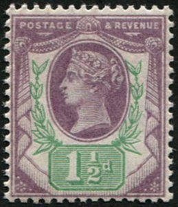 1½d SG 198(1) Pale Dull Purple U/M
