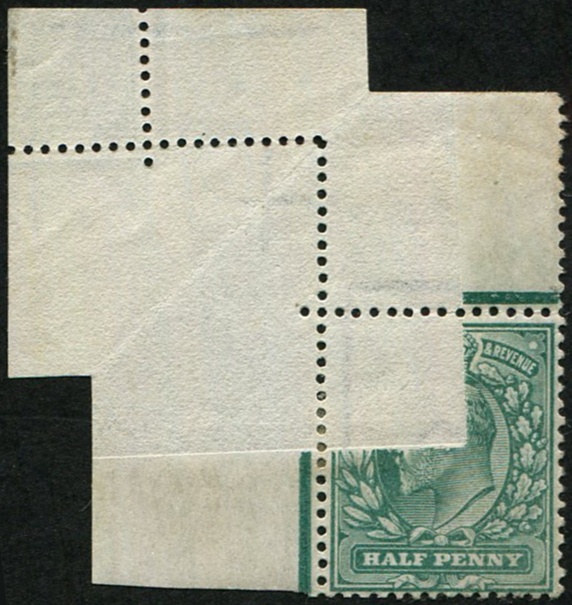 ½d SG 215 SPECTACULAR PAPER FOLD VARIETY