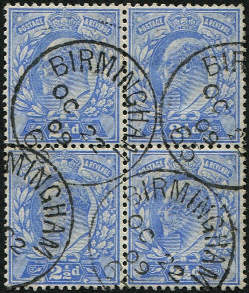 2½d SG 231 Pale-Ultramarine, BLOCK OF 4 VFU