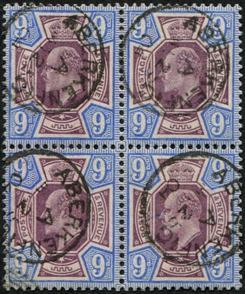9d SG 250 BLOCK OF FOUR, SUPERB USED
