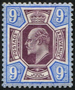 9d SG 251a VARIETY, (OCP) DEEP SLATE PURPLE & ULTRAMARINE MINT