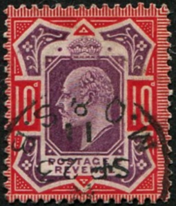 10d SG 256 VARIETY, SLATE PUR. & DEEP BR. SCARLET(C) VFU
